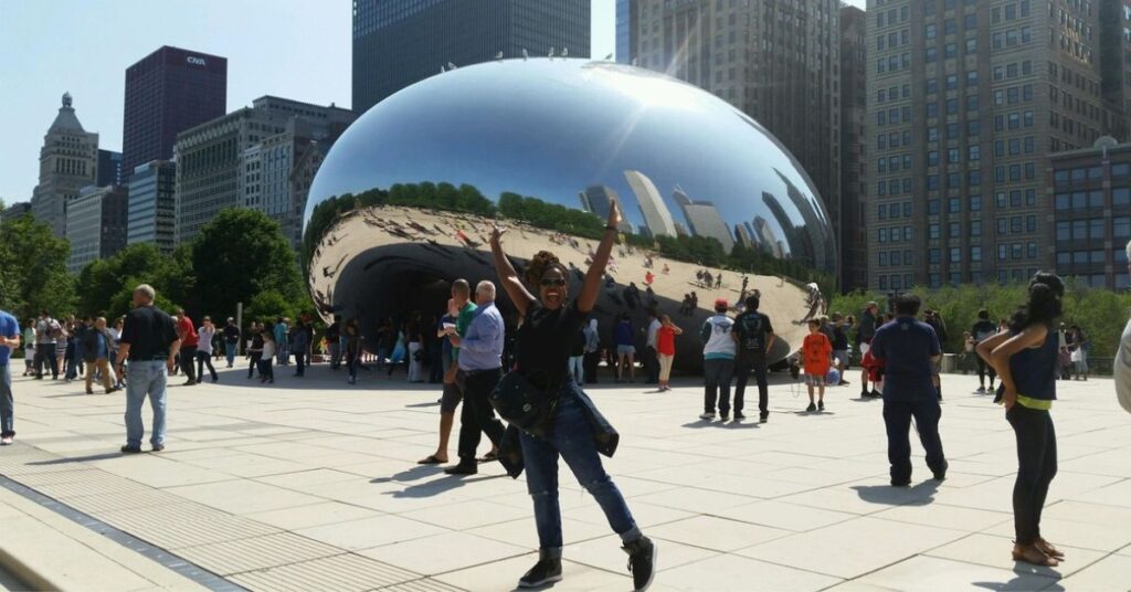 Andrea at Cloud Gate- The Bean in Chicago