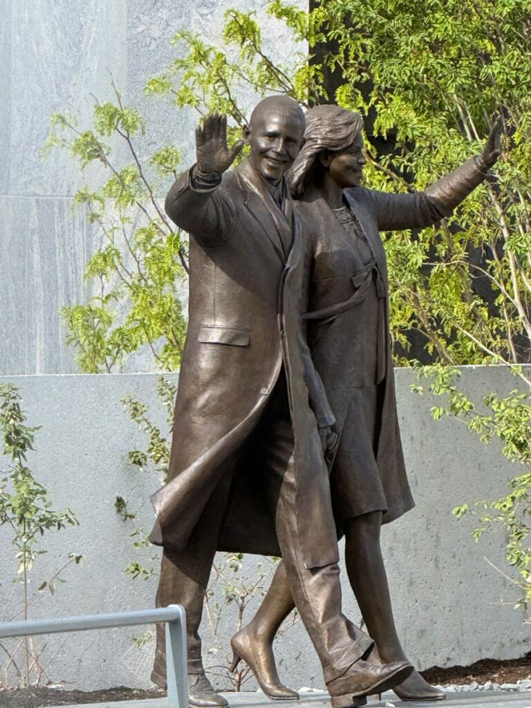 Barack Obama and Michelle Obama Statue at Obama Center